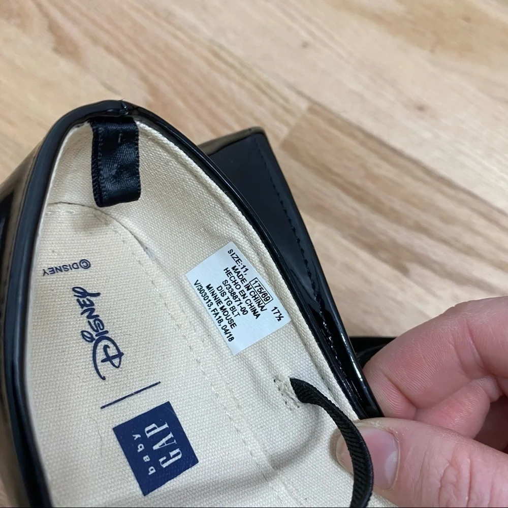 Gap Disney Minnie Mouse Toe Flats Sz 11 Black Red